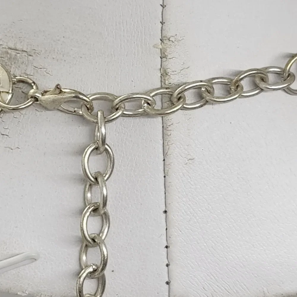 Blue And Silver Tone‎ Metal Hoop Necklace